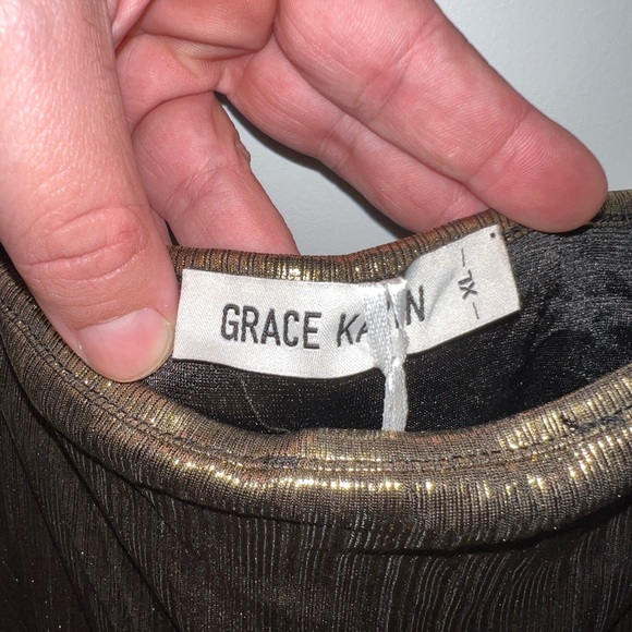 Grace Karin Spaghetti Strap Ruffle Midi Dress in Gold - Picture 4 of 7